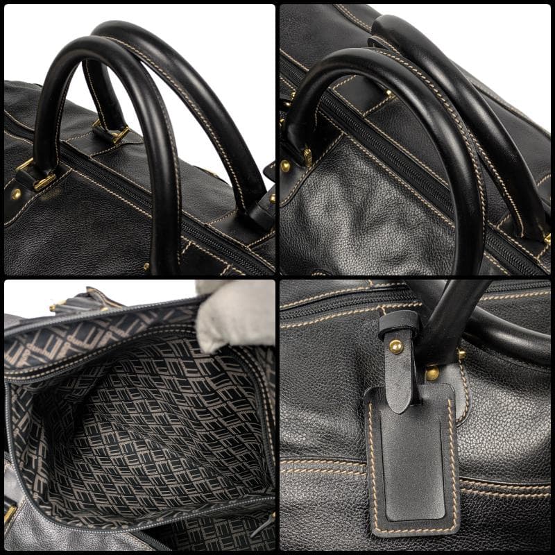 【美品】ダンヒル ボストンバッグ ビンテージ オールレザー 大容量 ブラック