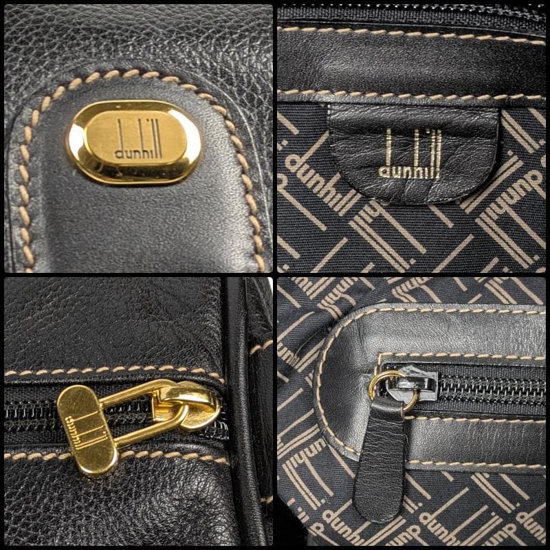 【美品】ダンヒル ボストンバッグ ビンテージ オールレザー 大容量 ブラック
