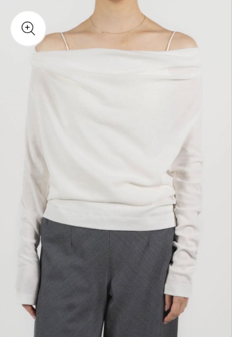 トップス Scheat 2way drape tops_white