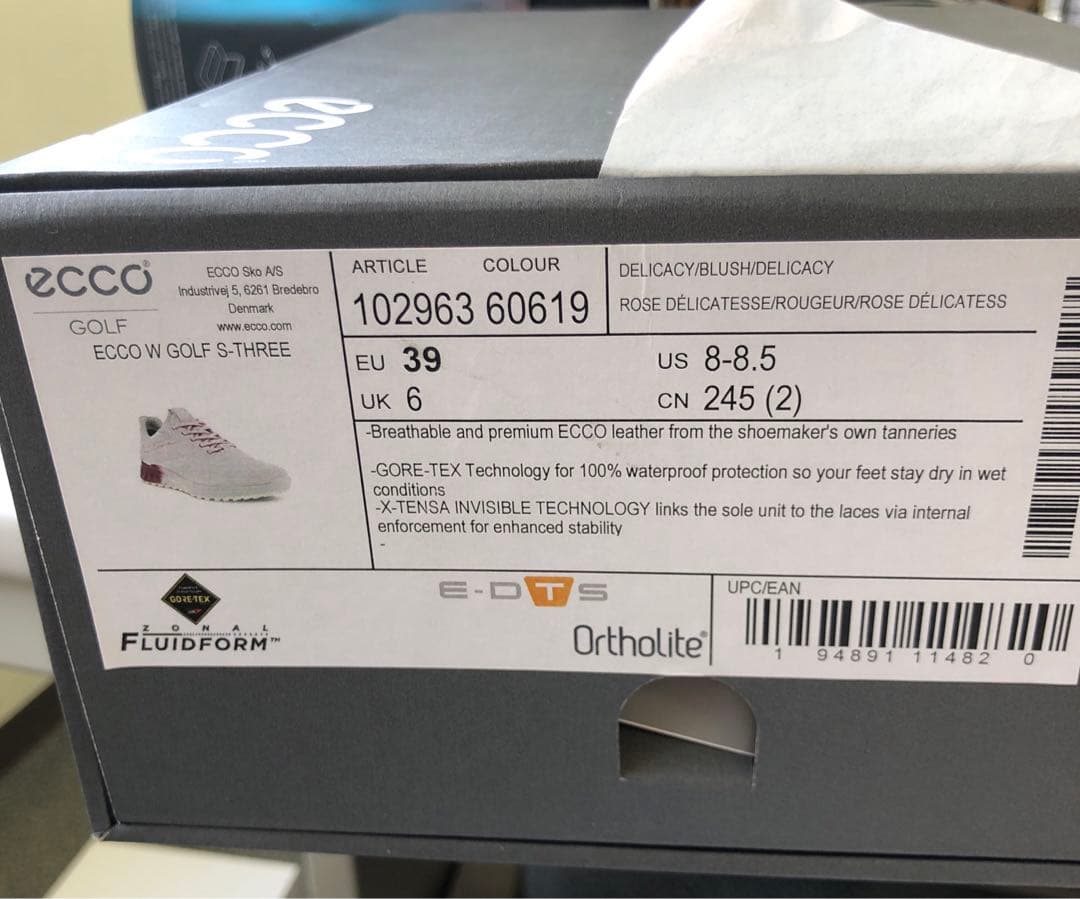 ECCO Golf S Threeウィメンズ レザーGoreTexゴルフシューズ