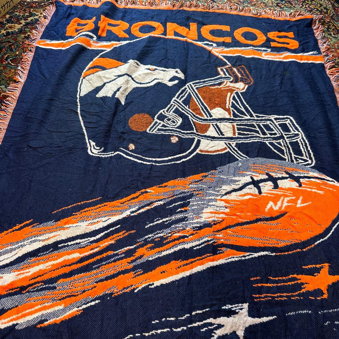 vintage ラグ カーペット スーパーボウル　デンバーブロンコス　馬