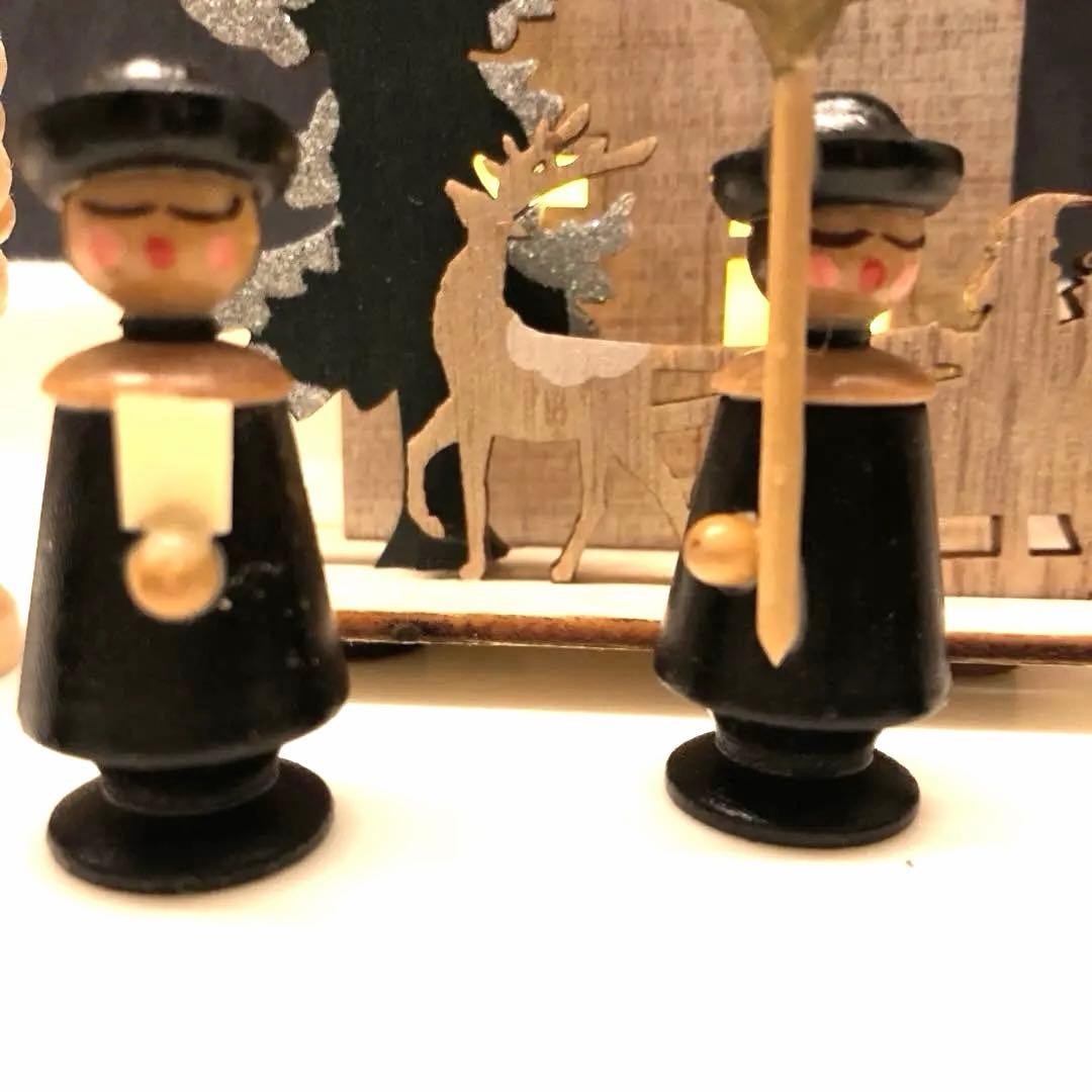 未使用　ドイツエルツ山地　木工民芸品ヴィンテージ　5名聖歌隊　削り木2本