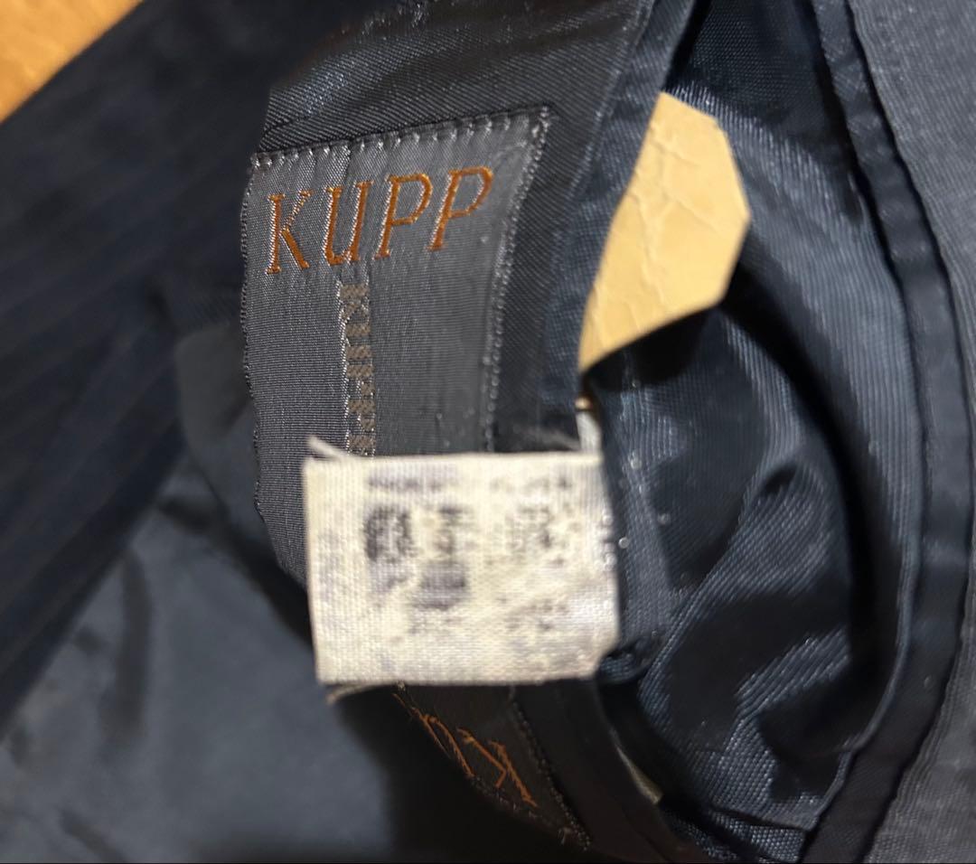 70s ビンテージ　セットアップ　アメリカ製　タロンジップ　ネイビー　ストライプ