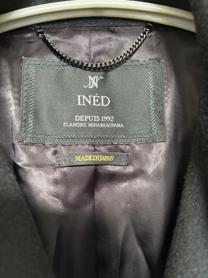 新品　INED　カシミヤロングコート　ベルト付き　ブラック　9号　日本製