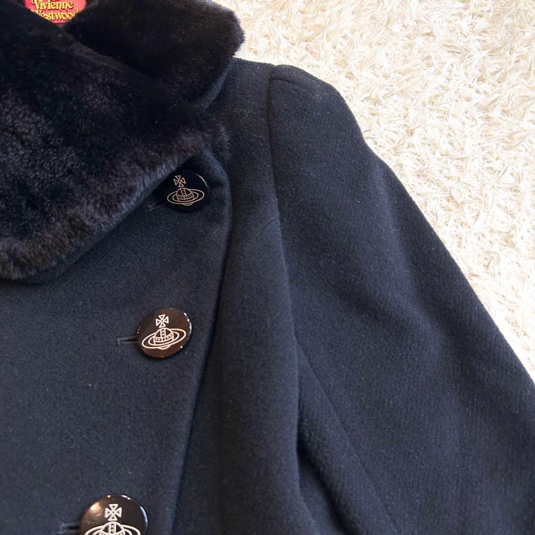 【極美品超希少✨️ヴィヴィアンウエストウッド】 ファーウールコート オーブボタン