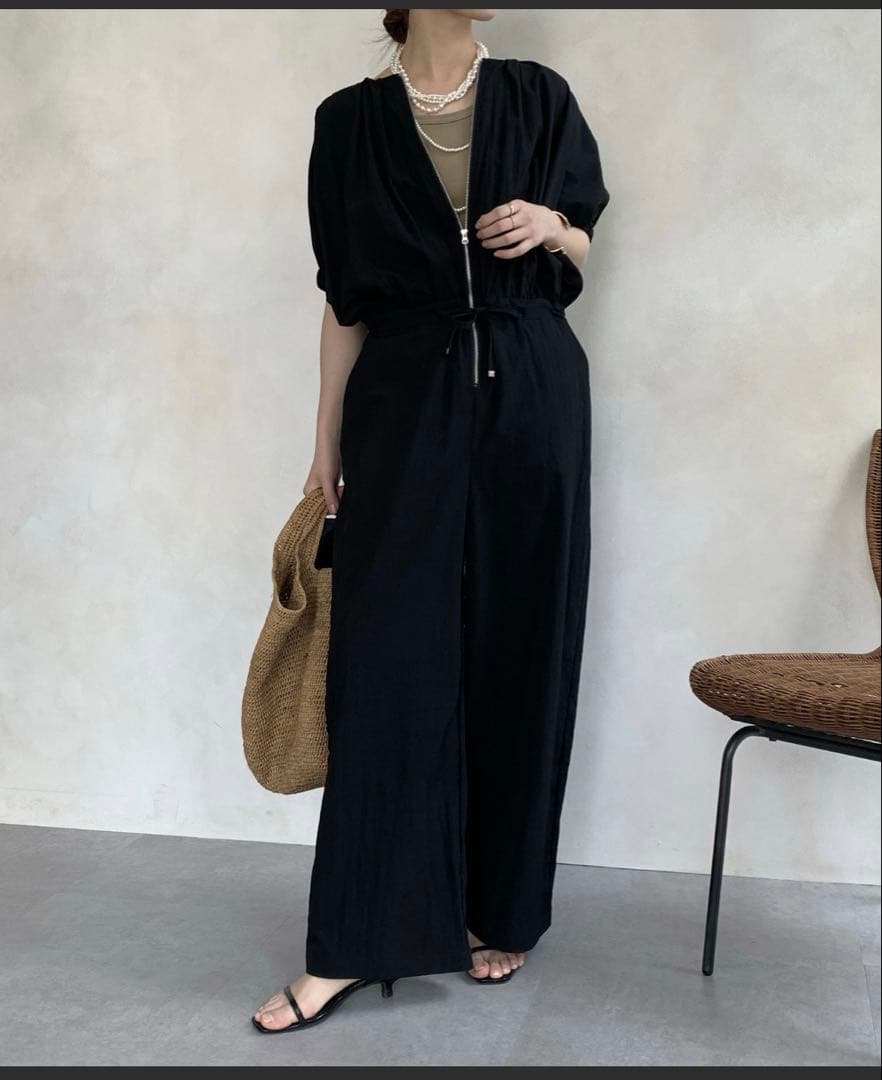 DouDou 袖ギャザーオールインワン