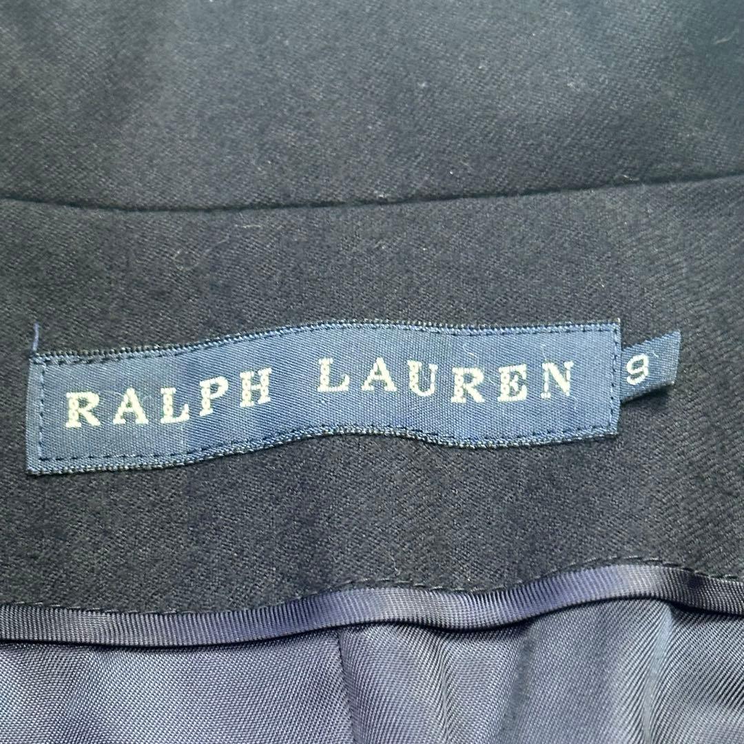 ラルフローレン　紺ブレ　金ボタン　エンブレム　ワッペン　ウール　ネイビー　M
