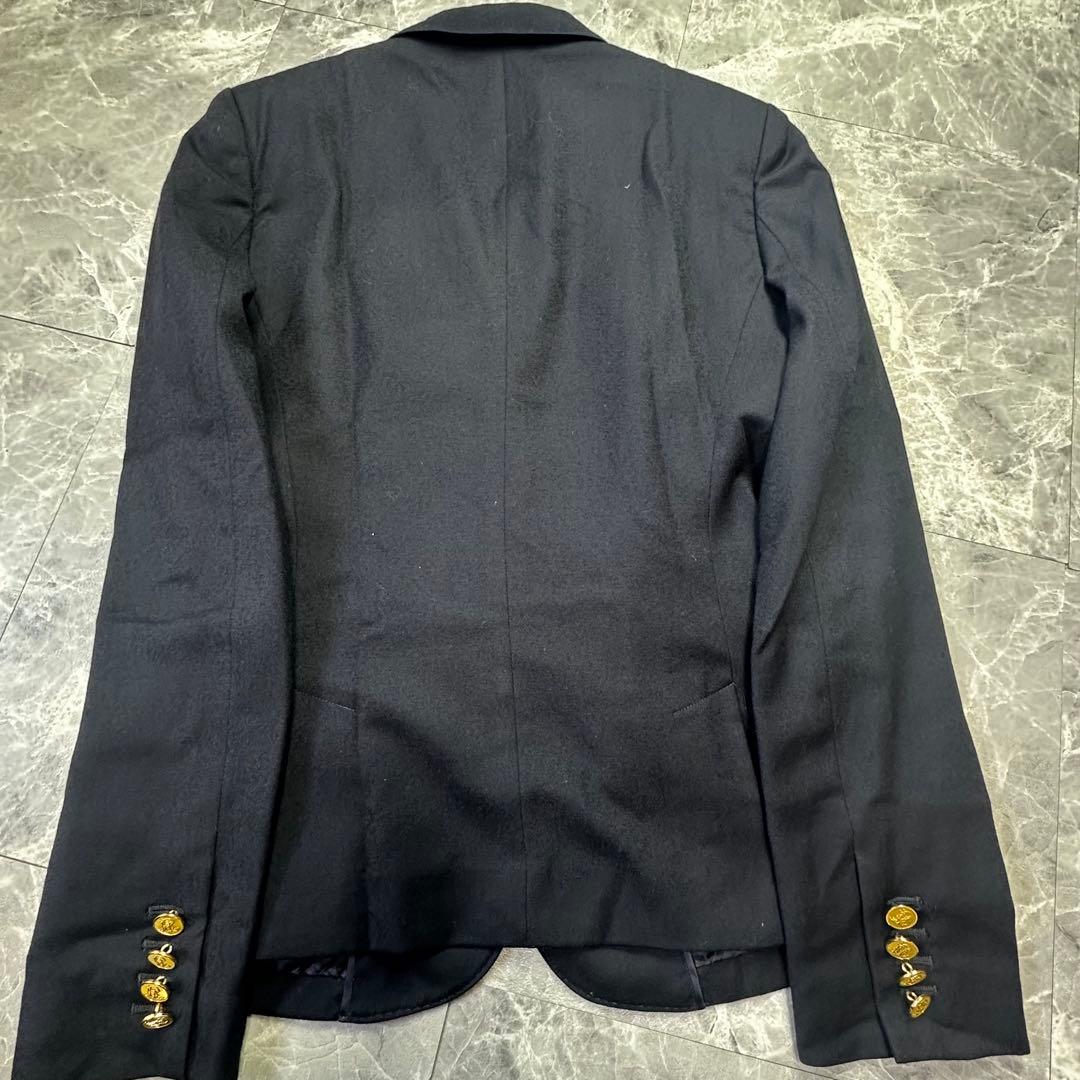 ラルフローレン　紺ブレ　金ボタン　エンブレム　ワッペン　ウール　ネイビー　M