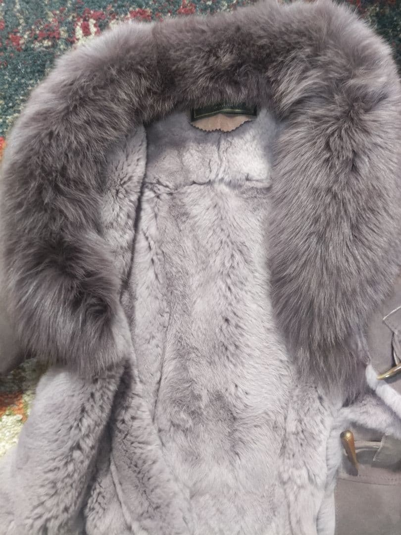 美品　クチュールエンバ レザー毛皮コート