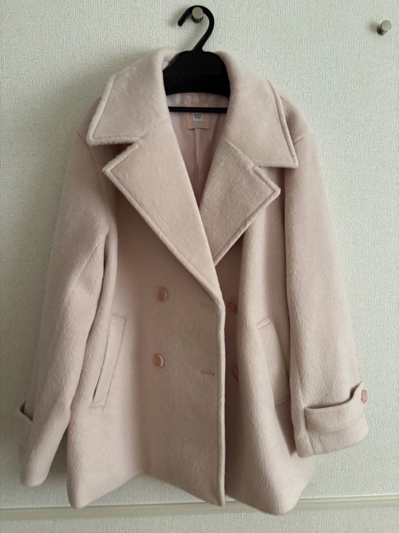 peach john シャギーショートPコートピンク