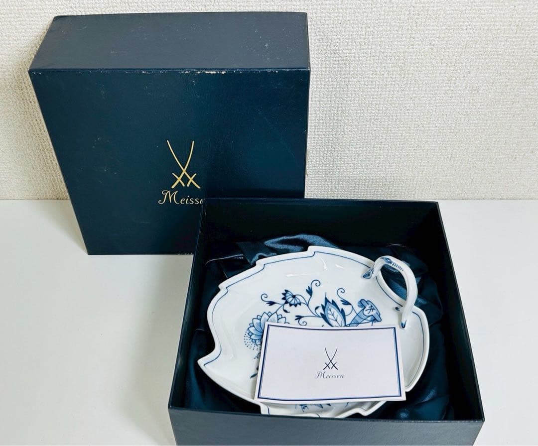 ドイツ　マイセン ブルーオニオン リーフディッシュ【10163m】