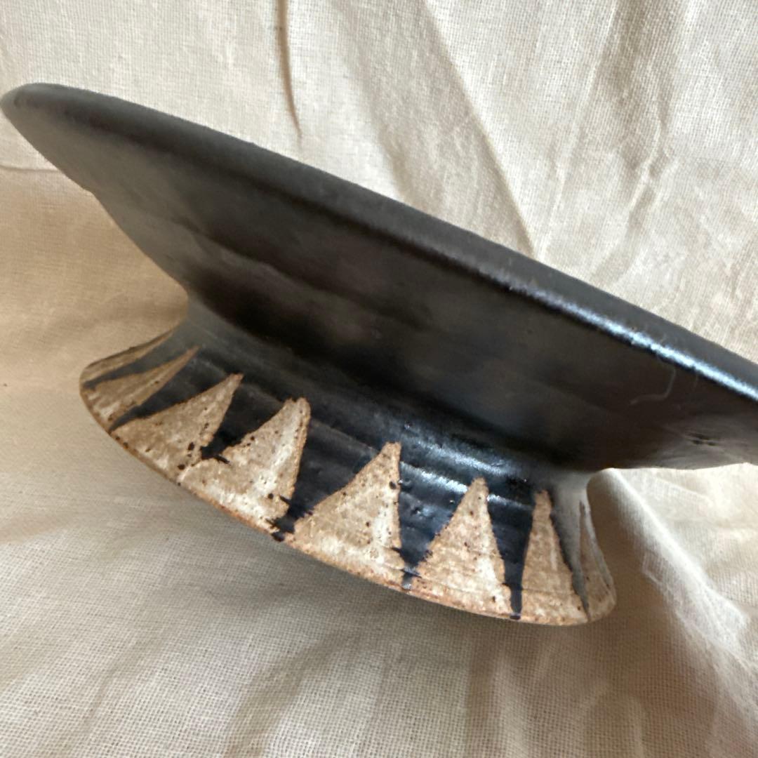 工房十鶴　高台皿　ドクロ　やちむん