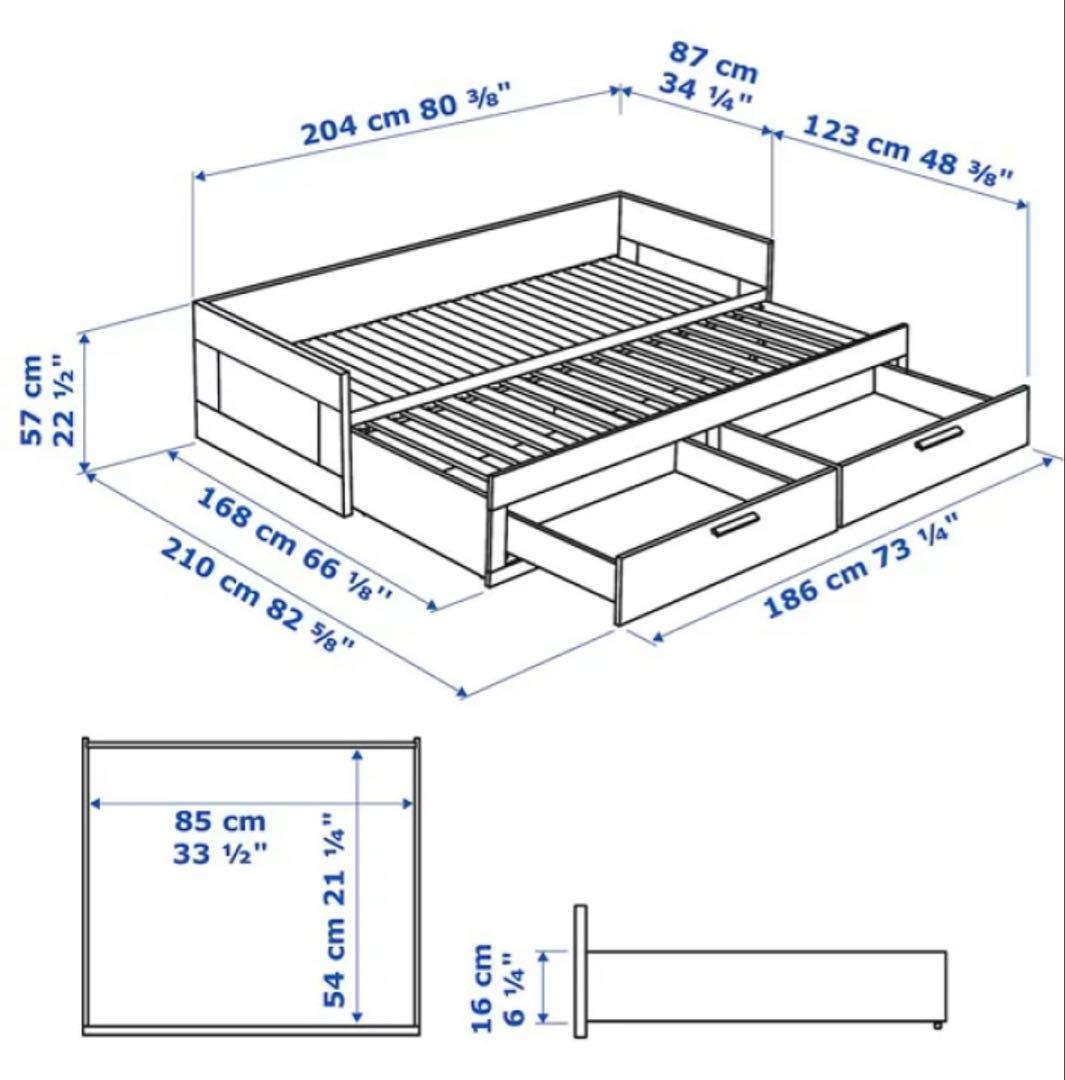 IKEA BRIMNES ベッドフレーム シングル ホワイト