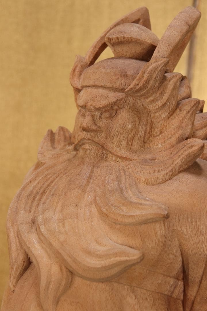 EE005　澤田政廣門下　高橋勇 謹作　木彫　『 鍾馗 』 高34.5cm 共箱