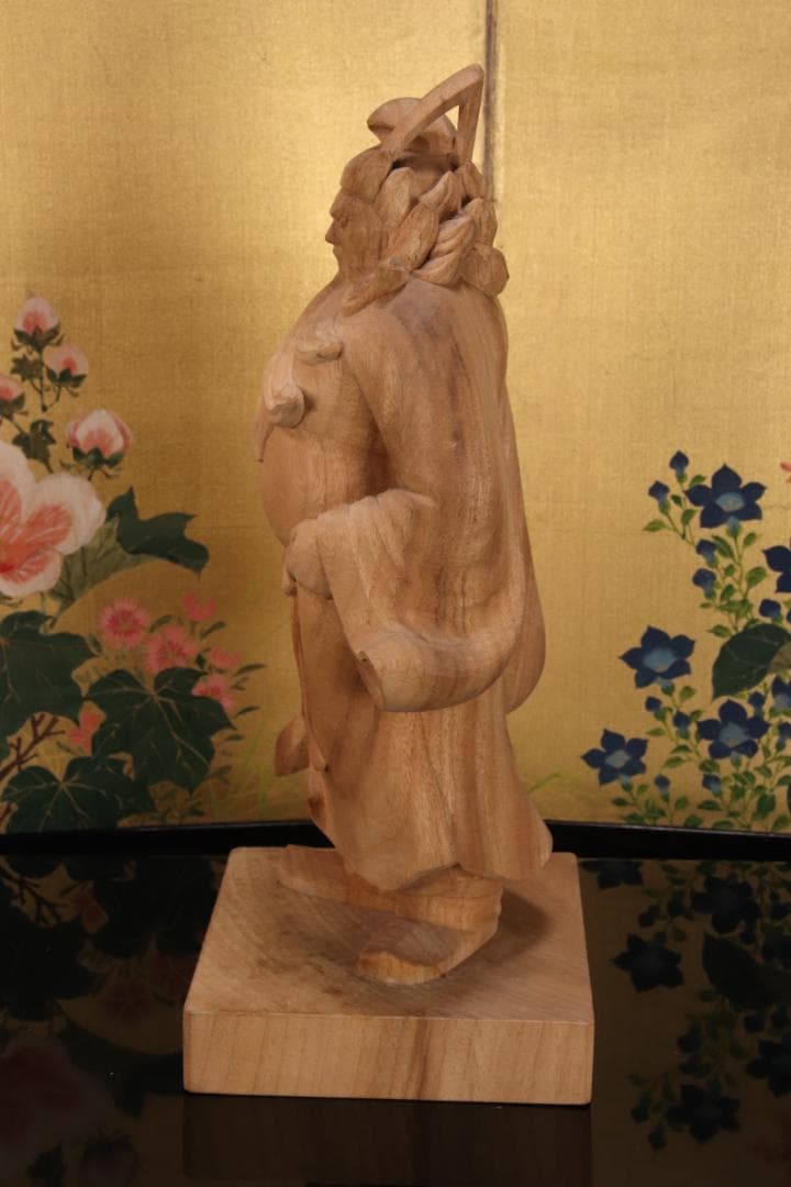 EE005　澤田政廣門下　高橋勇 謹作　木彫　『 鍾馗 』 高34.5cm 共箱