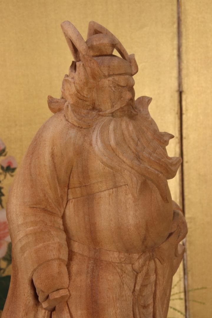 EE005　澤田政廣門下　高橋勇 謹作　木彫　『 鍾馗 』 高34.5cm 共箱