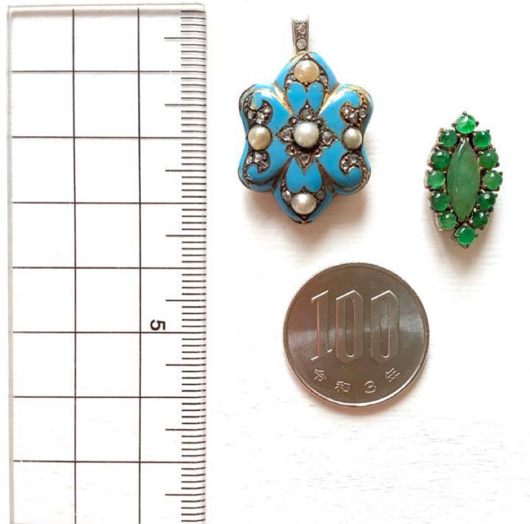 ヨーロッパアンティーク◆ヴィクトリアン シードパール 七宝 ペンダントトップ