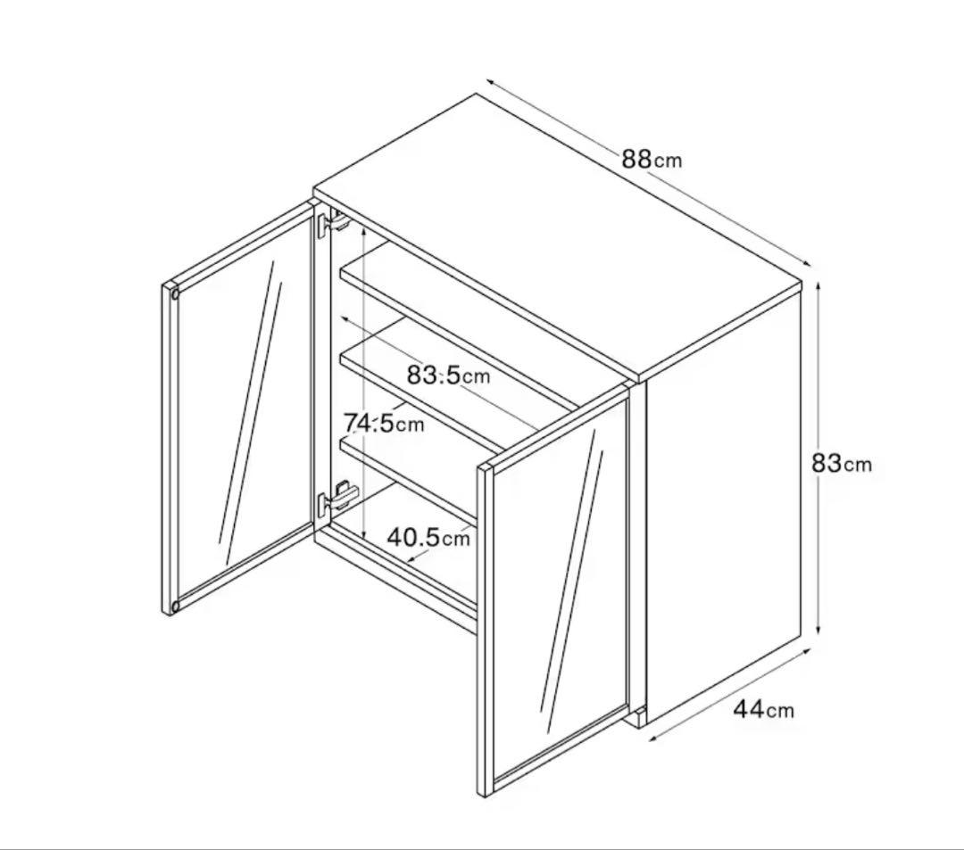 無印良品　木製キャビネット　ガラス扉
