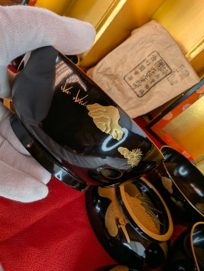 「こちらは専用出品です」明治時代 輪島塗 金蒔絵 椀 4客