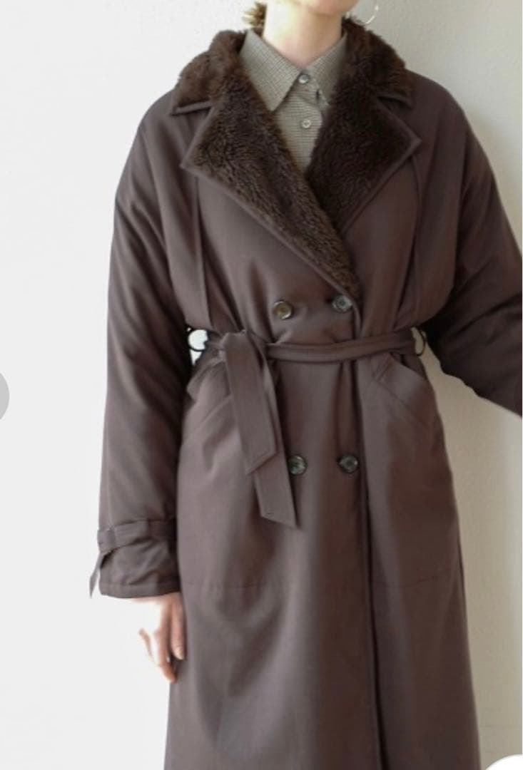 CLANE クラネ　2WAYリバーシブル　ミリタリー　ロングボアコート　ブラウン