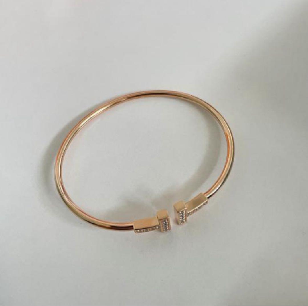 ティファニー ダイヤ　Tワイヤー ブレスレット　PG ローズゴールド