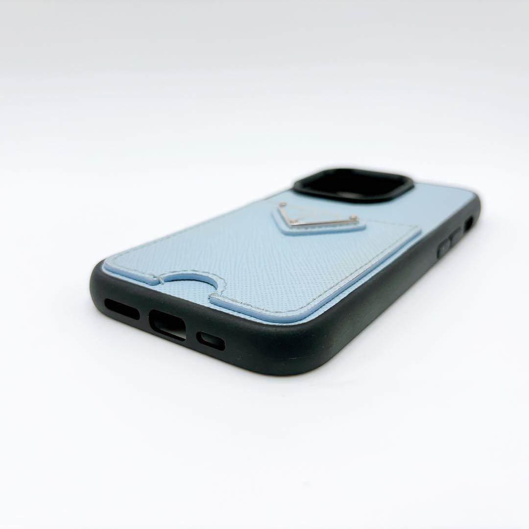 美品 ＊ PRADA サフィアーノ 三角ロゴ iPhone 14 pro ケース
