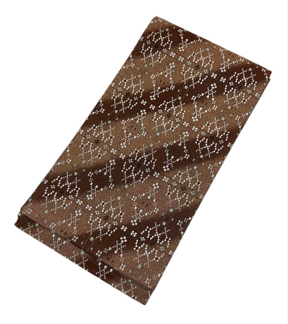 西陣 花織 袋帯 六通柄 正絹 未使用 イ6357