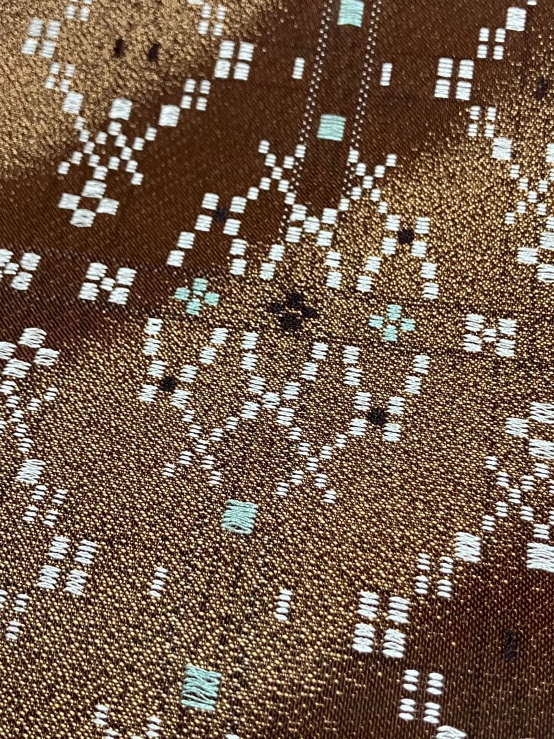 西陣 花織 袋帯 六通柄 正絹 未使用 イ6357