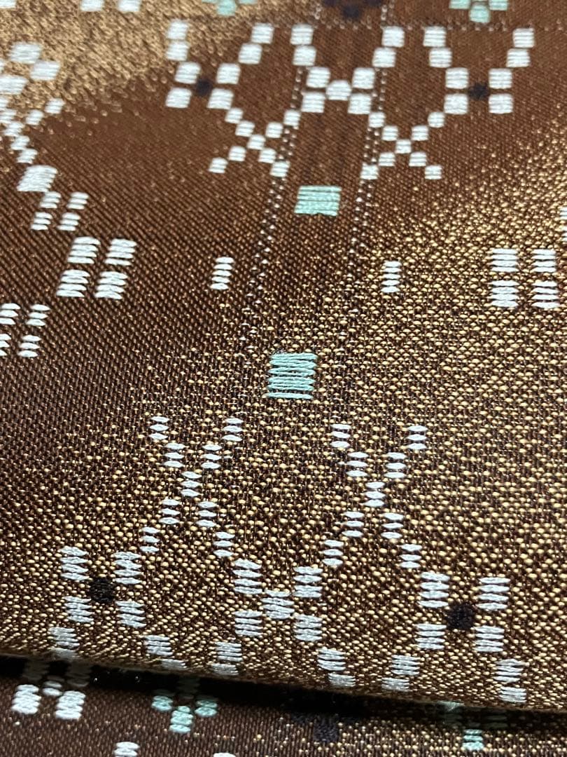 西陣 花織 袋帯 六通柄 正絹 未使用 イ6357