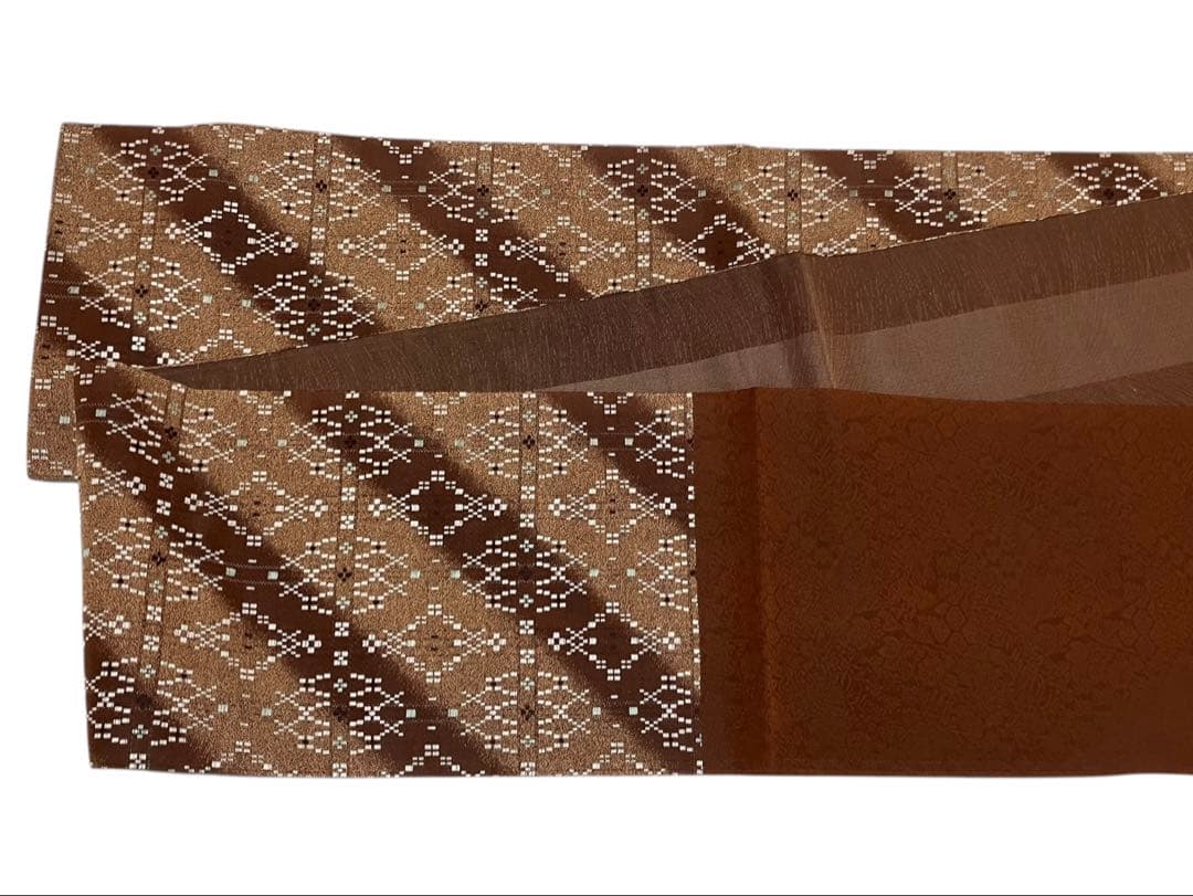 西陣 花織 袋帯 六通柄 正絹 未使用 イ6357