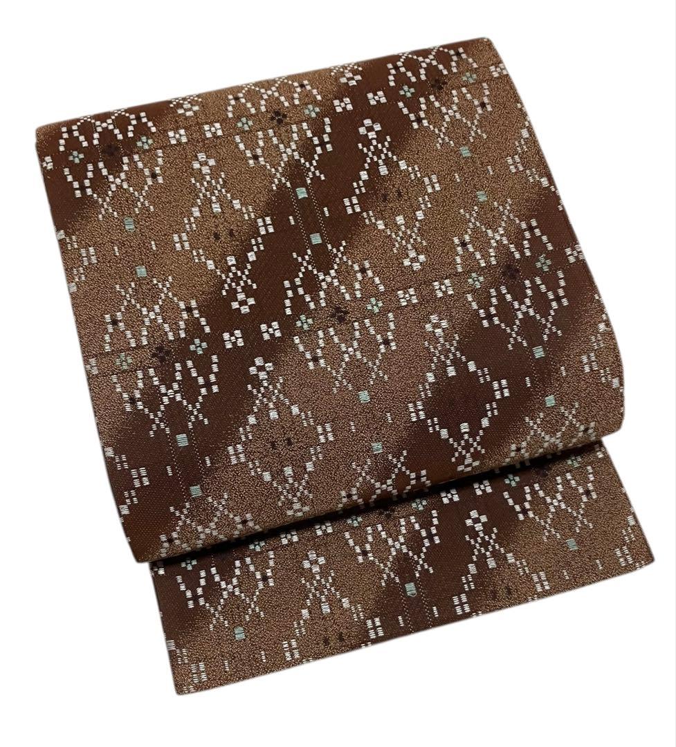 西陣 花織 袋帯 六通柄 正絹 未使用 イ6357