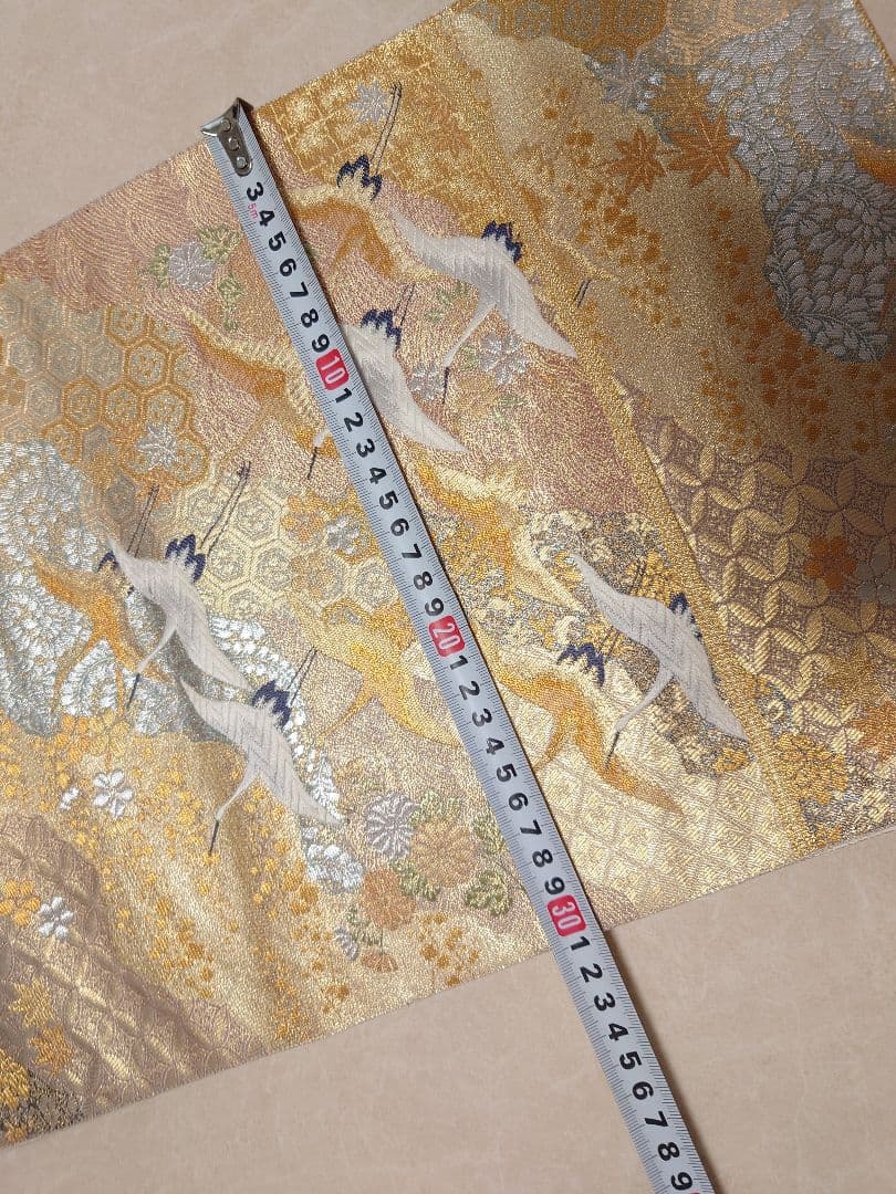 ○高級　袋帯　千羽鶴　フォーマル　正絹　鶴柄　入学式　卒業式　振袖