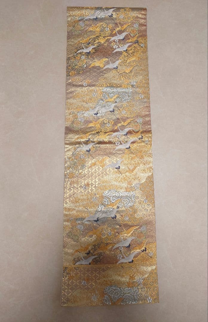 ○高級　袋帯　千羽鶴　フォーマル　正絹　鶴柄　入学式　卒業式　振袖