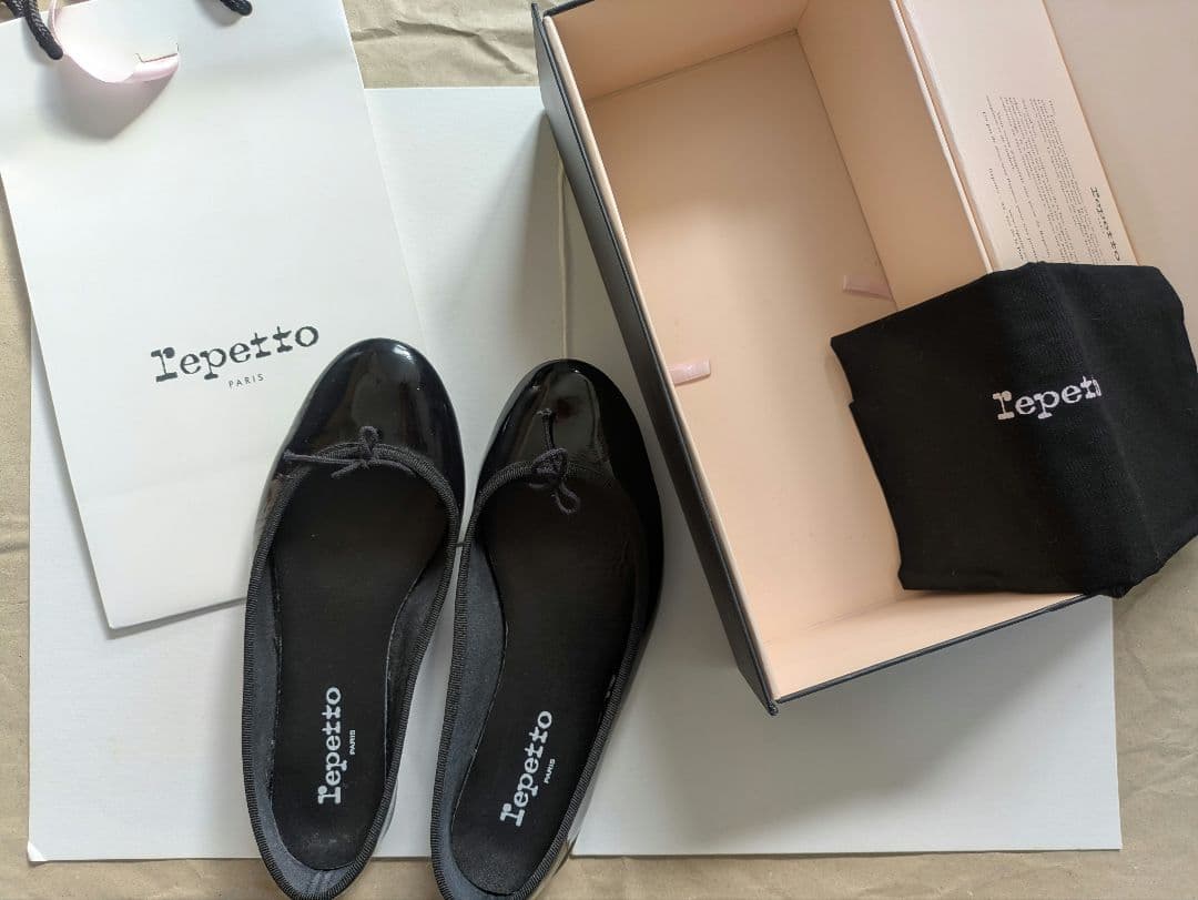 repetto ブラック フラットシューズ 38.5