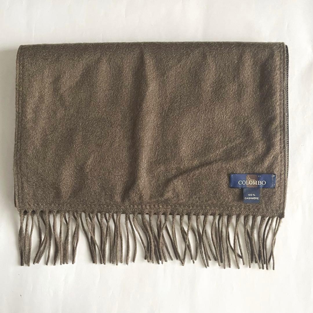 COLOMBO コロンボ カシミヤ100％ レザー マフラー リバーシブル