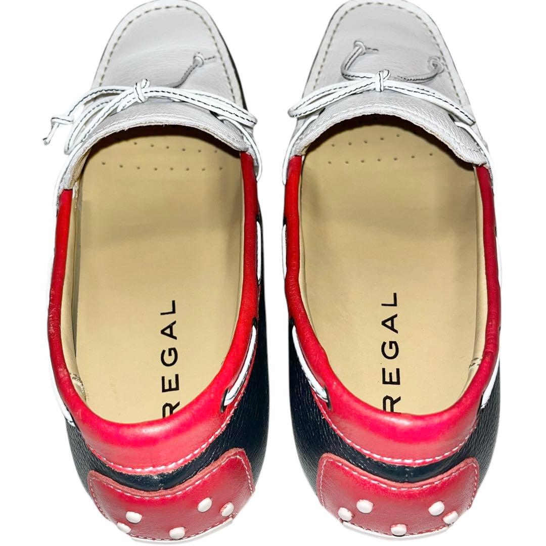 【ほぼ新品】◾️REGAL リーガル◾️デッキシューズ◾️954R◾️本革◾️トリコロール