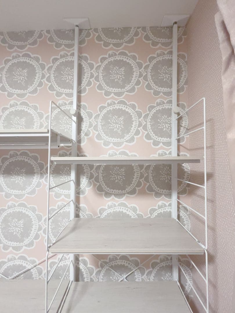 【中古品】ニトリ　突っ張り壁面収納ワードローブNポルダ　白