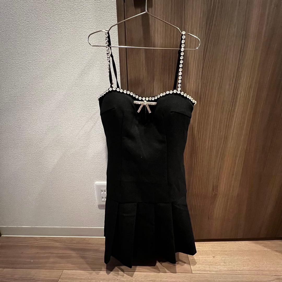 カットアウトビジューキャミソールドレス／jewels キャバドレス　s