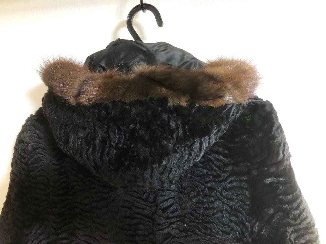 ウィーゼル セーブル シルク☆フード付き リバーシブル コート （株）北川☆１１