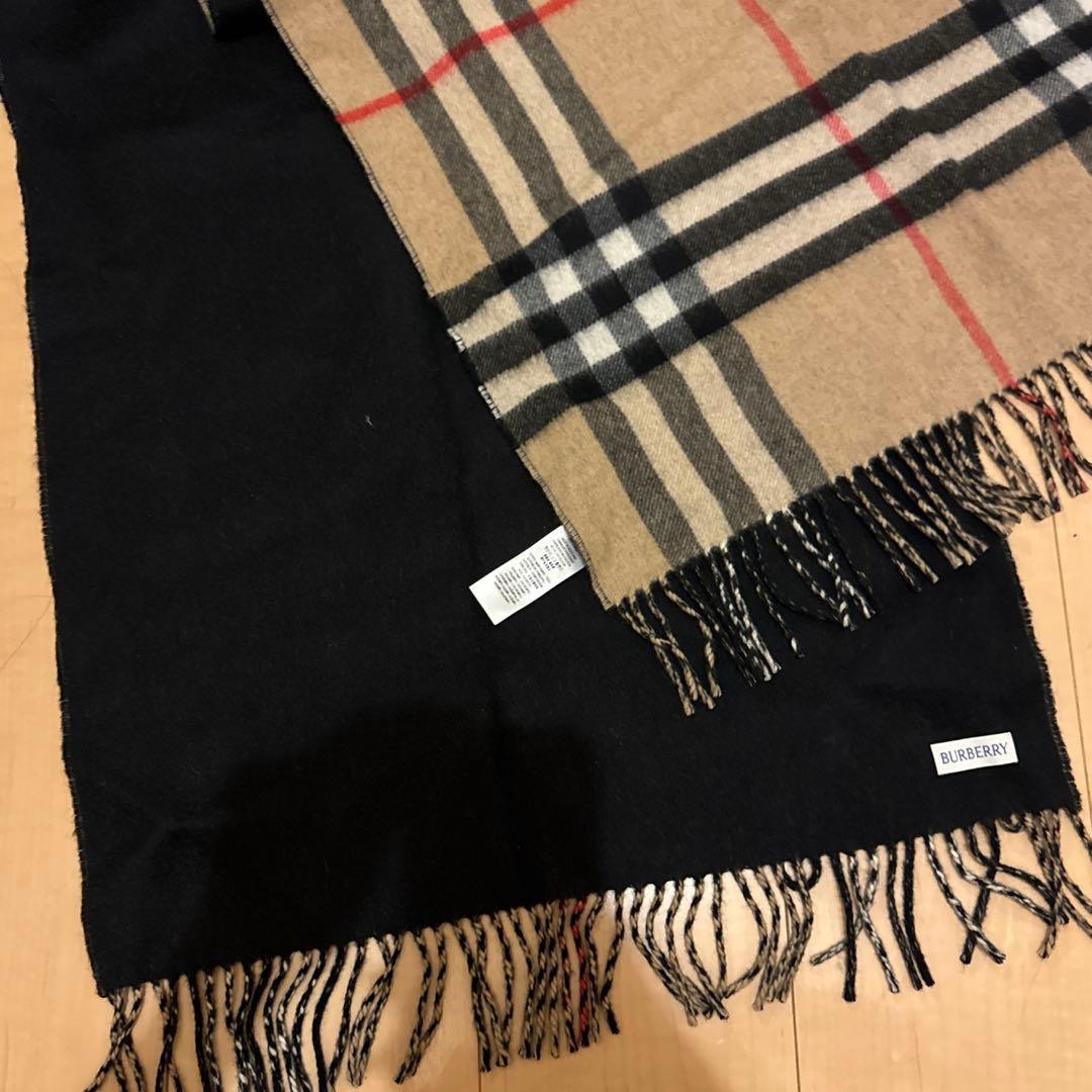 BURBERRY 値下げ チェック柄カシミヤ100％