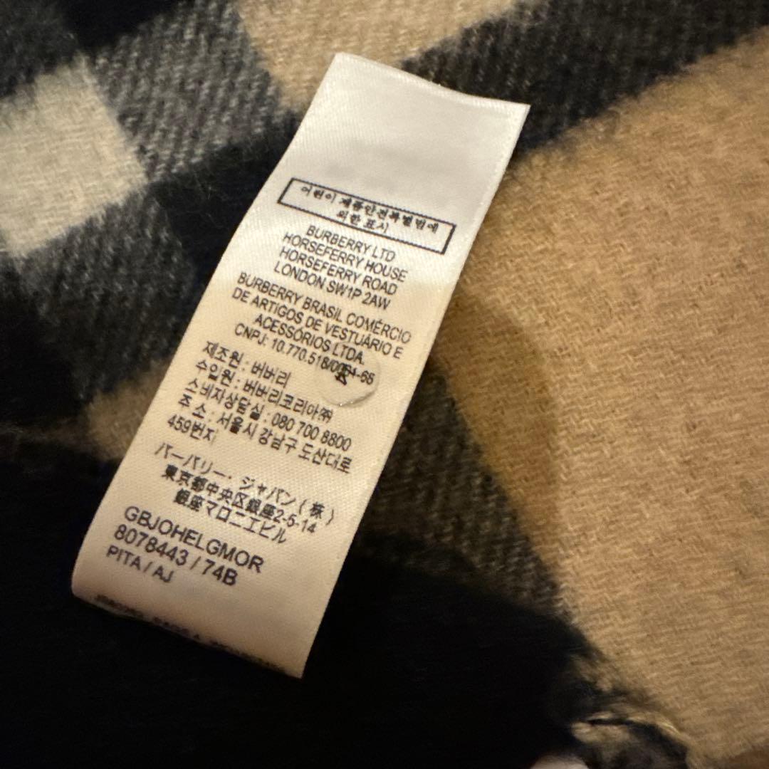 BURBERRY 値下げ チェック柄カシミヤ100％