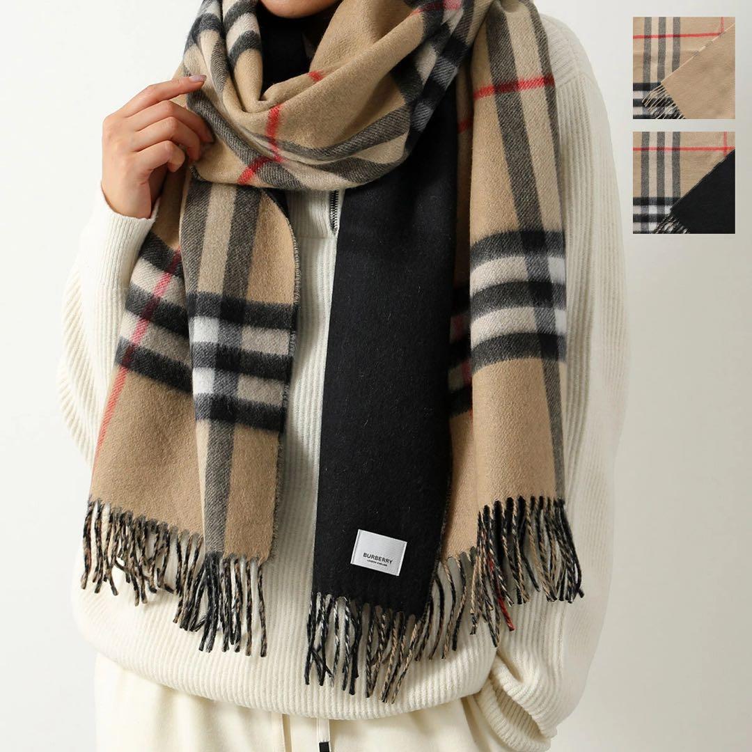 BURBERRY 値下げ チェック柄カシミヤ100％