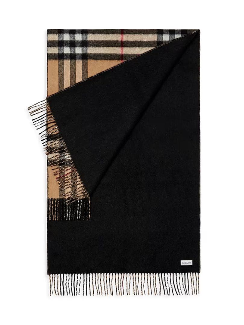 BURBERRY 値下げ チェック柄カシミヤ100％