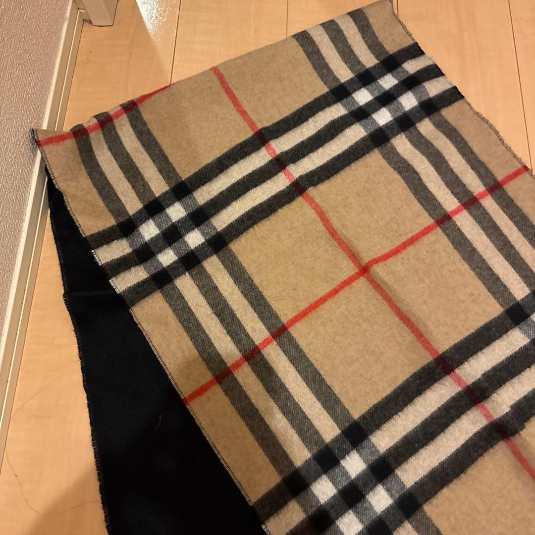 BURBERRY 値下げ チェック柄カシミヤ100％