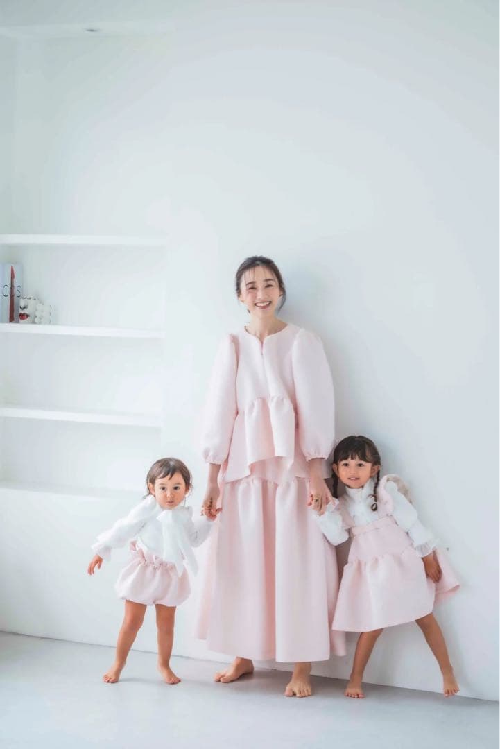 bitnabi 授乳服　ハートカッティング　キルティング長袖トップス（ピンク）