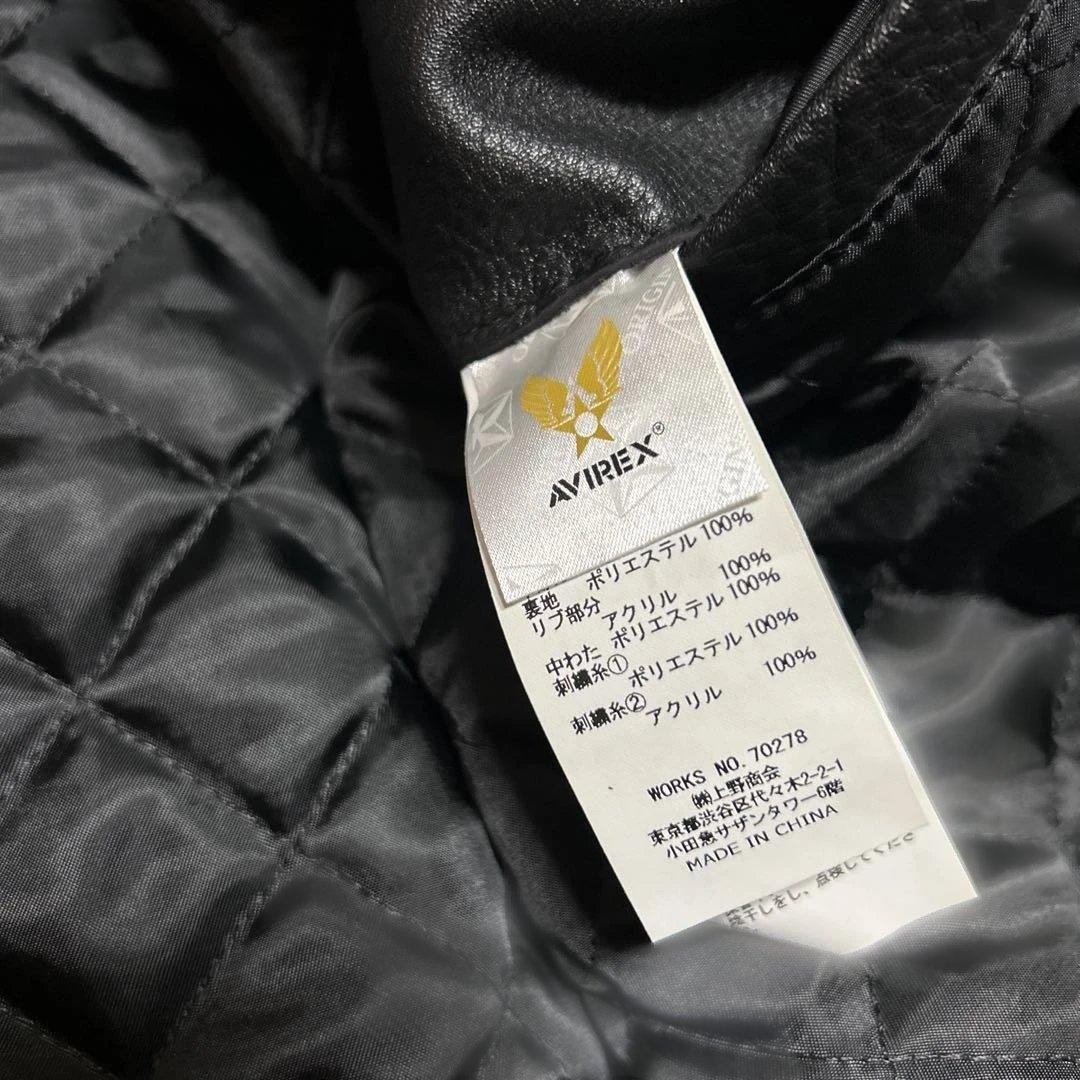 アヴィレックスxスクーカムレザースリーブスタジャンXLアビレックスSKOOKUM