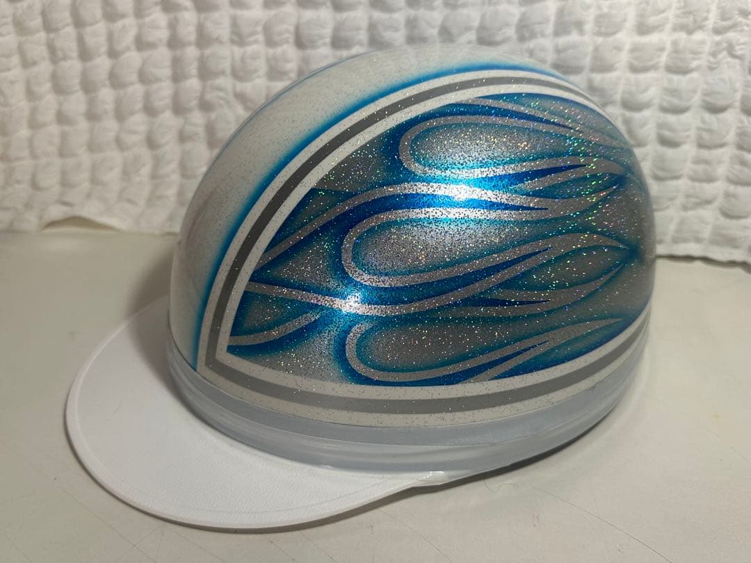 コルク半 富士日章 ファイヤーパターン 7色ラメ 水色