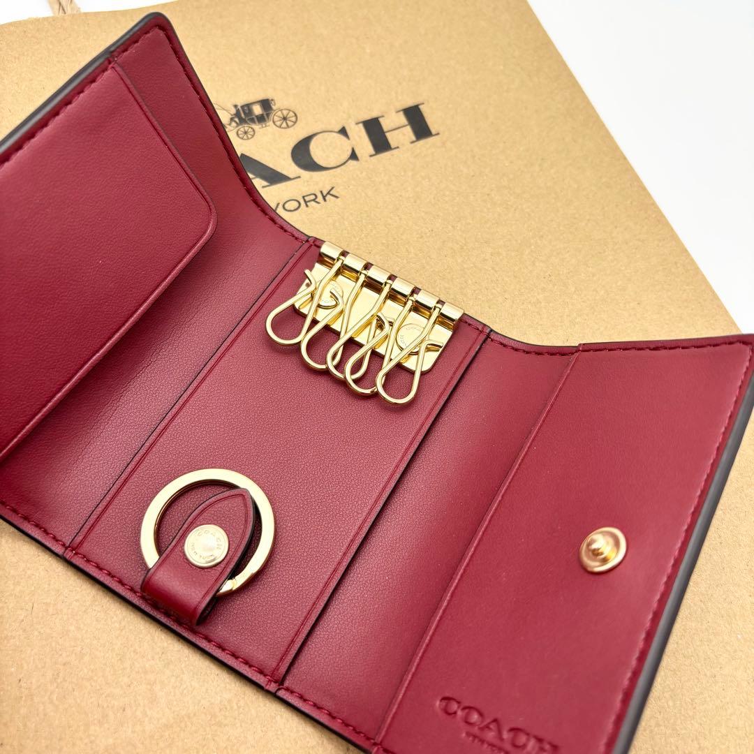 【COACH☆新品】☆ファイブ リング キー ケース・シグネチャー キャンバス☆