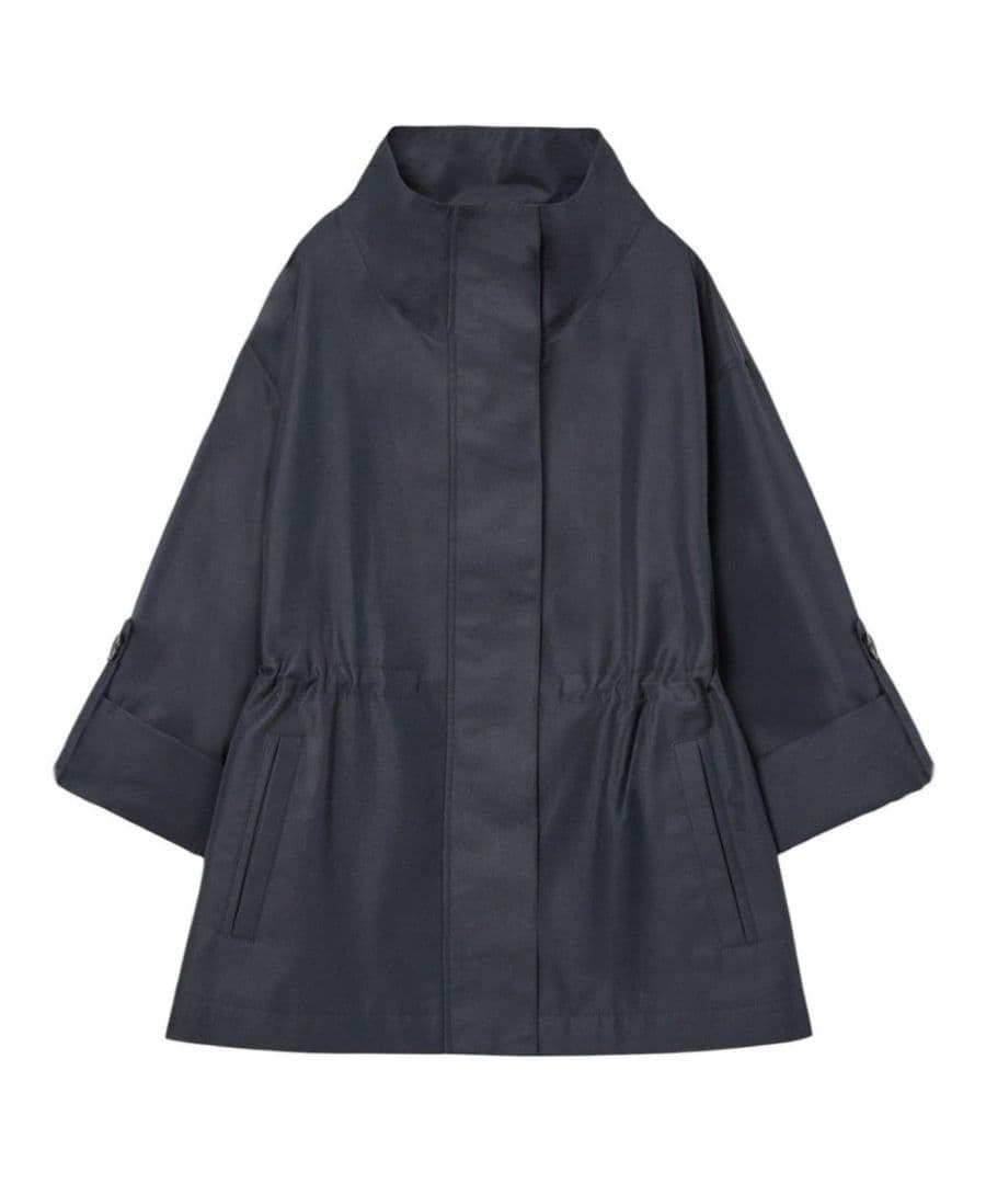 美品✨アナイ 25SS 撥水ツイルミドルスタンドコート 36 ネイビー