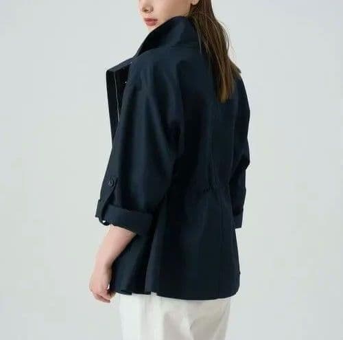 美品✨アナイ 25SS 撥水ツイルミドルスタンドコート 36 ネイビー